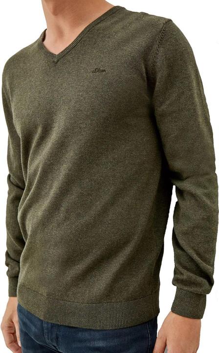 Actual product image S.Oliver Men's Pullover Cotton Basic Knitted V-neck Colours (3XL)