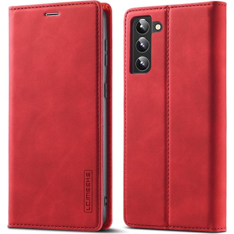 Cover-Discount Galaxy S22+ - Stand Flip Case Hülle rot (Samsung Galaxy S22+), Smartphone Hülle, Rot
