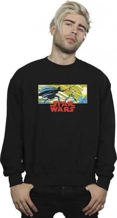 Actual product image Star Wars Mens Comic Strip Luke And Vader Sweatshirt (XL)