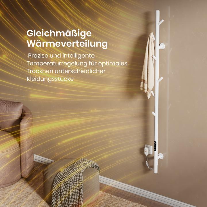 Produktbild Emke Elektrischer Handtuchheizkörper, 110W, LED-Display, Intelligentes Thermostat, WiFi/APP-Steuerung, Ti