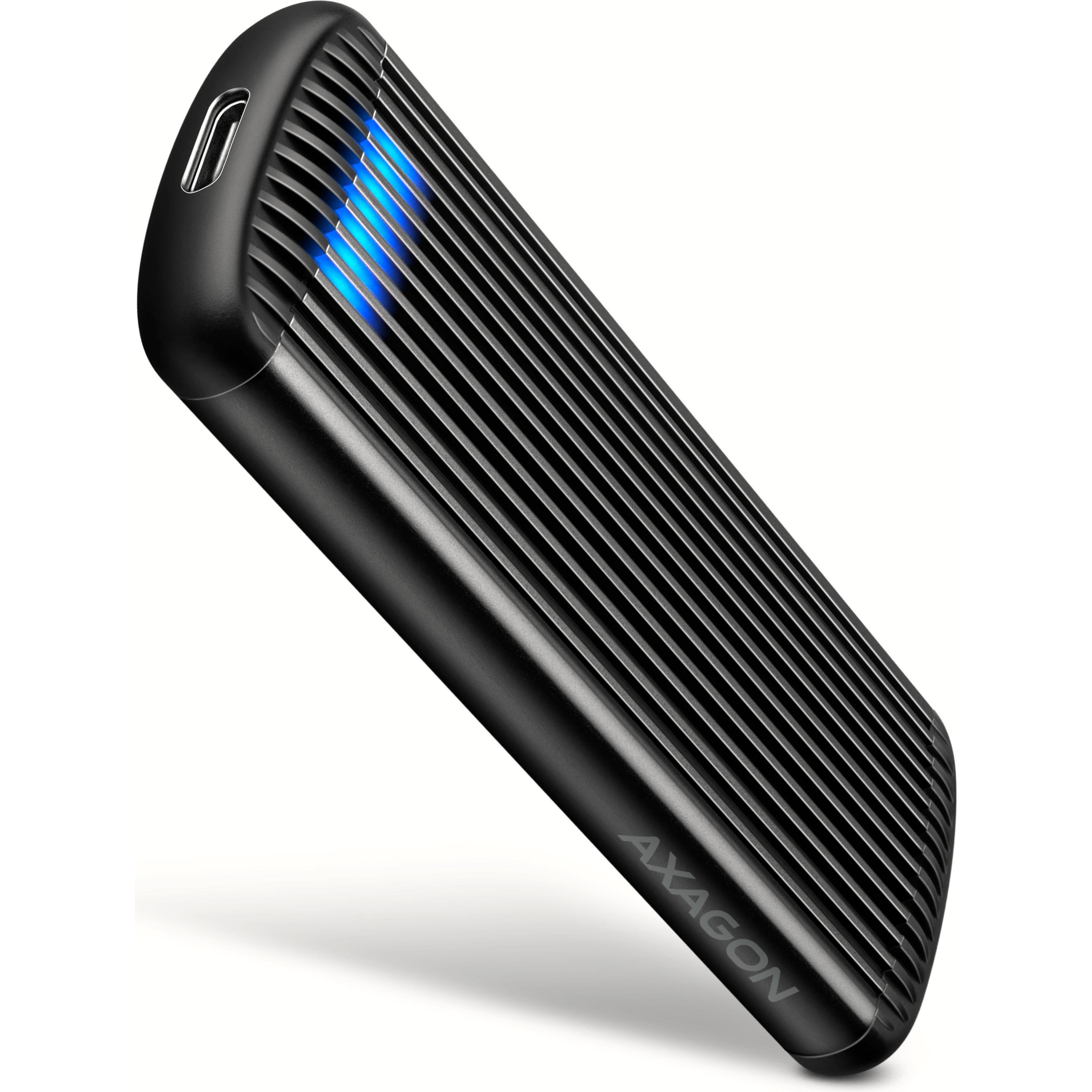 Axagon EEM2-SC, USB-C 10Gbps external box for M.2 NVMe SSD, screwless, ribbed aluminum, Case per hard disk