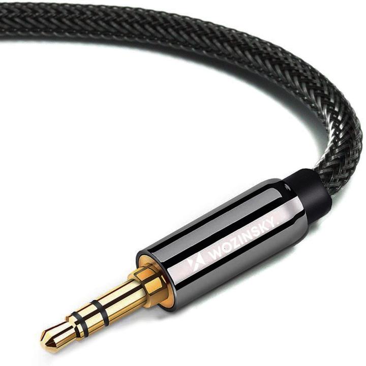 Productafbeelding Wozinsky universele mini jack kabel 2x AUX kabel 1,5 m zwart (1.50 m)