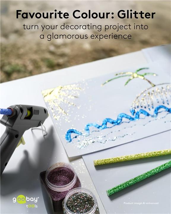 Productafbeelding Goobay Heissklebesticks 11 mm, 5 Glitzer-Farben, 10 Stk.