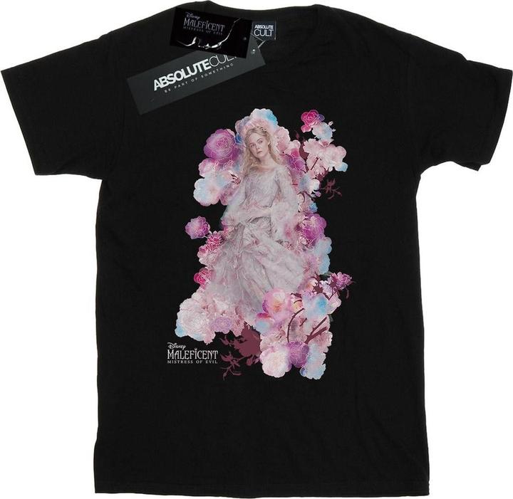 Actual product image Disney Womens/Ladies Maleficent Mistress Of Evil Aurora Rose Bush Cotton Boyfriend T-Shirt (L)
