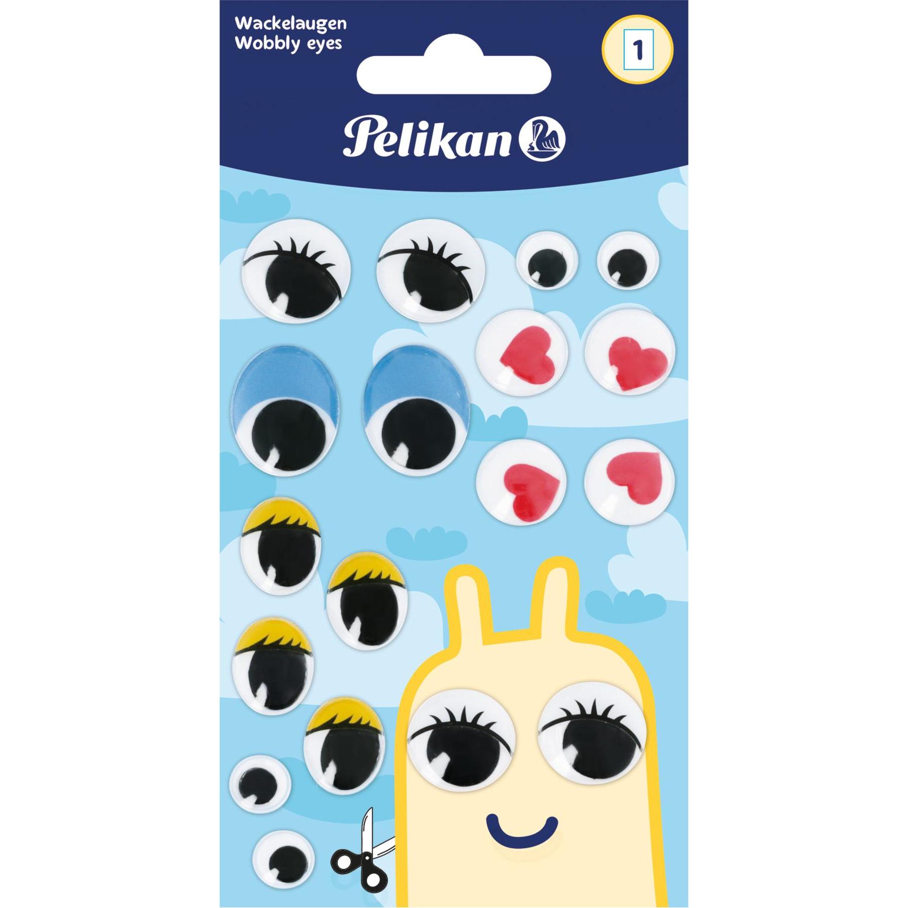 Pelikan, Sticker, Wackelaugen-Sticker, 1 Bogen … 18 Stck