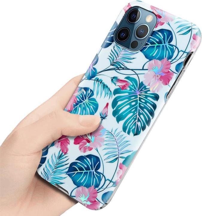 Image du produit Cadorabo Couverture IMD TPU Fleurs & Feuilles colorées (Apple iPhone 12 Pro Max)