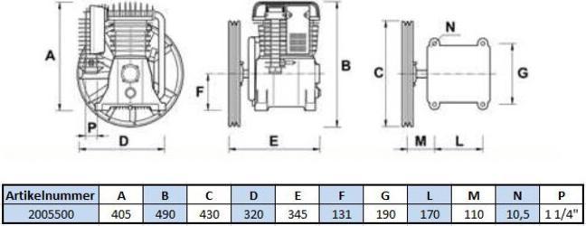 Productafbeelding Aerotec Stroomconvertor B5900B - 15 bar - 2 cilinders - 400 volt