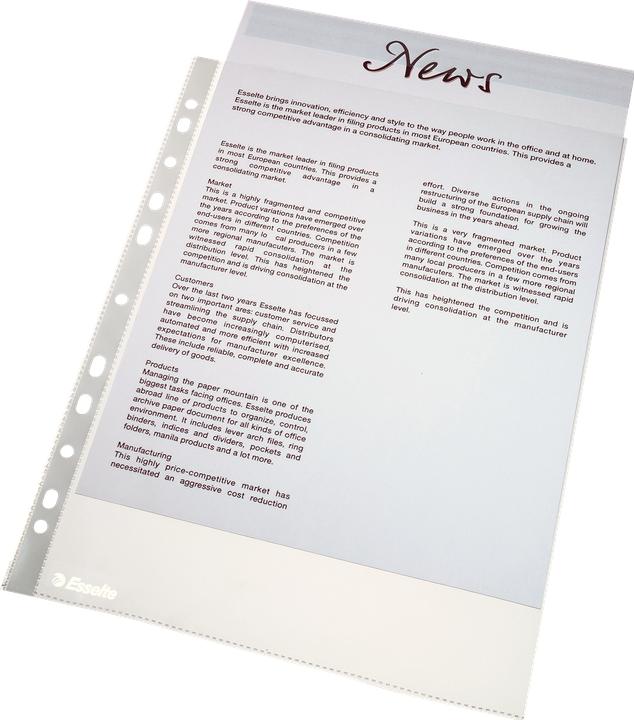 Produktbild Leitz Prospekthuelle A4 oben offen Prospekthlle Esselte, A4, oben offen, PP Folie, genarbt (A4, 1 x)