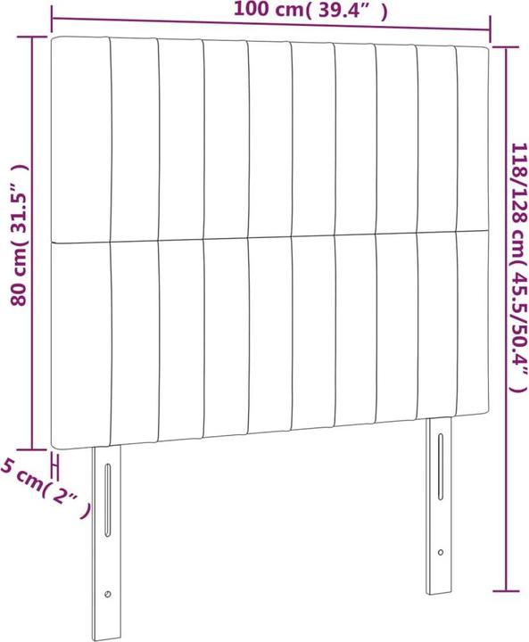 Produktbild vidaXL LED Kopfteil (100 x 5 x 128 cm)