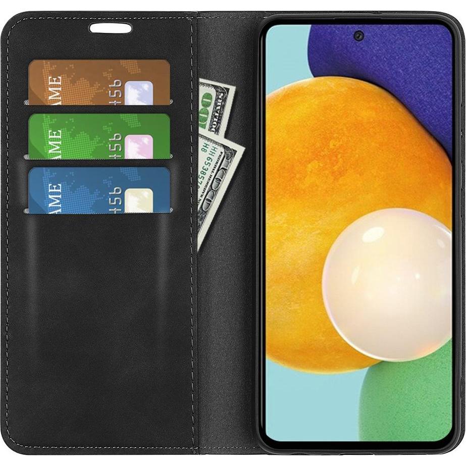 Thumbnail - Cover-Discount Galaxy A13 4G - Seidige Stand Flip Case Hülle schwarz (Samsung Galaxy A13), Smartphone Hülle, Schwarz