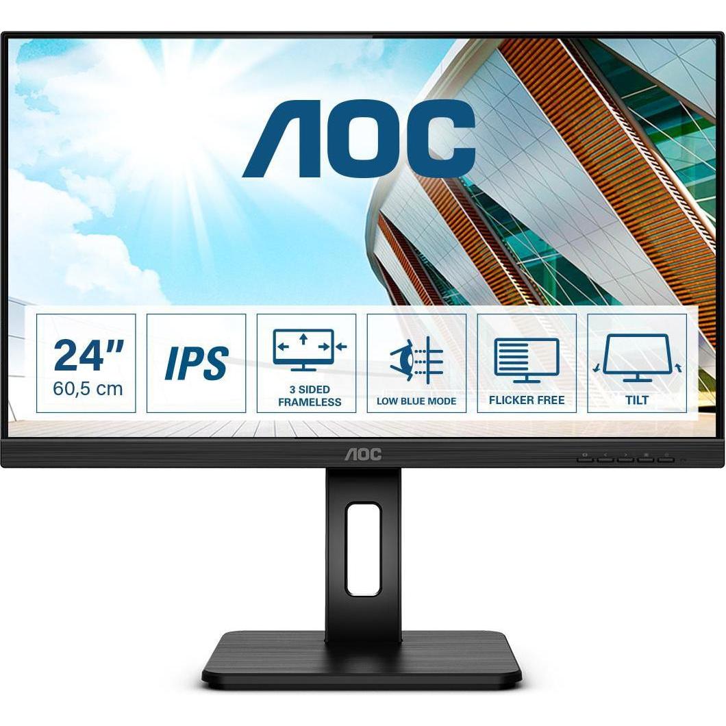 AOC Q24P2Q (2560 x 1440 Pixel, 24"), Monitor, Schwarz