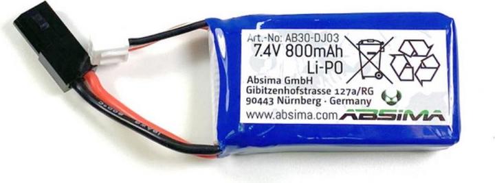 Actual product image Absima Battery Li-ion (7.40 V, 800 mAh)