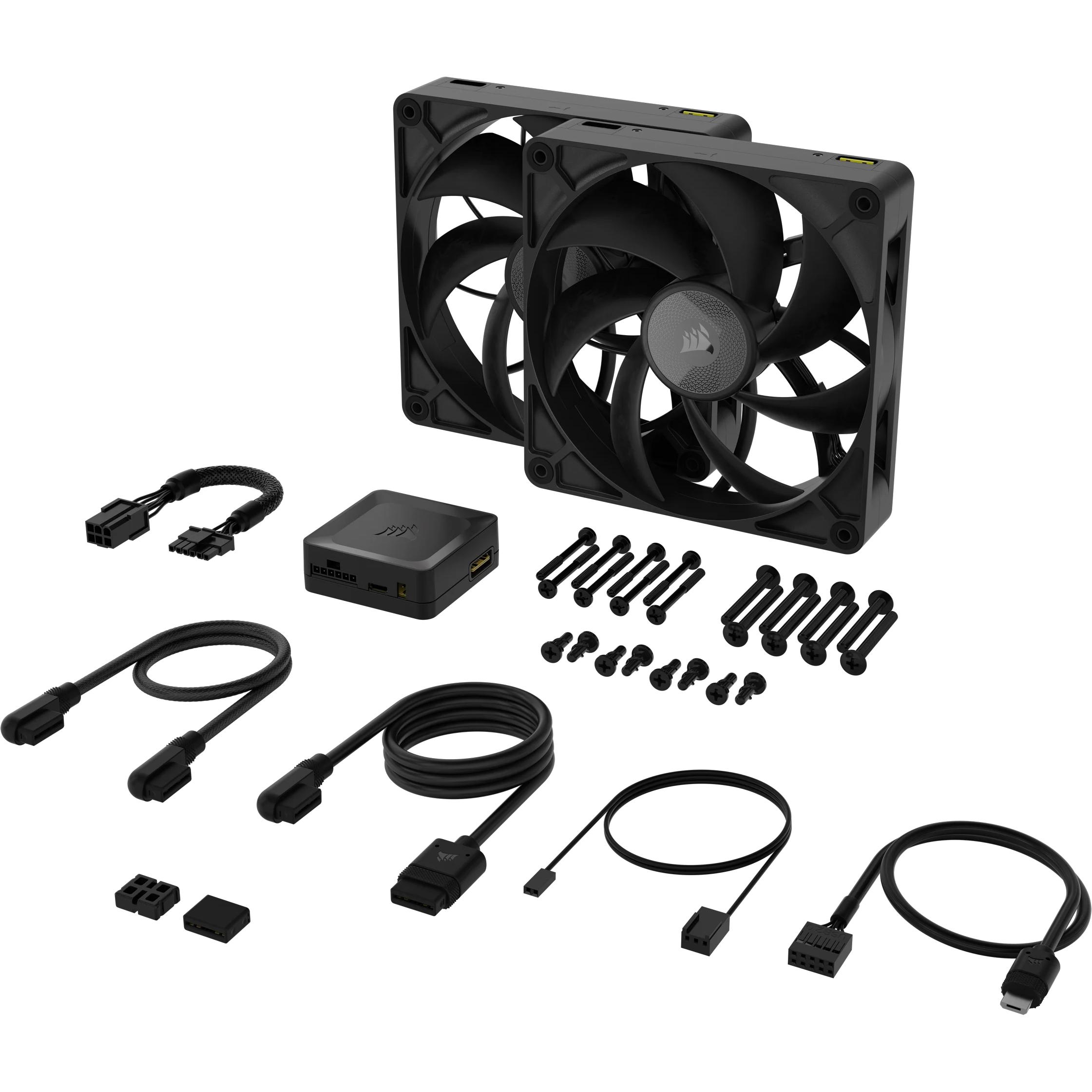 Thumbnail - Corsair RX MAX Series, iCUE LINK RX140 MAX, 140mm Fan, Dual Fan Kit (140 mm, 2 x), PC Lüfter, Schwarz