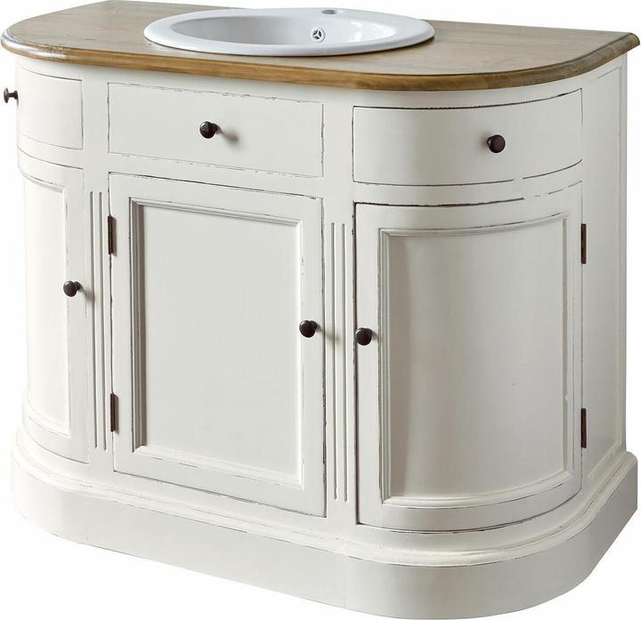 Actual product image Loberon Louisiana washbasin antique white/brown