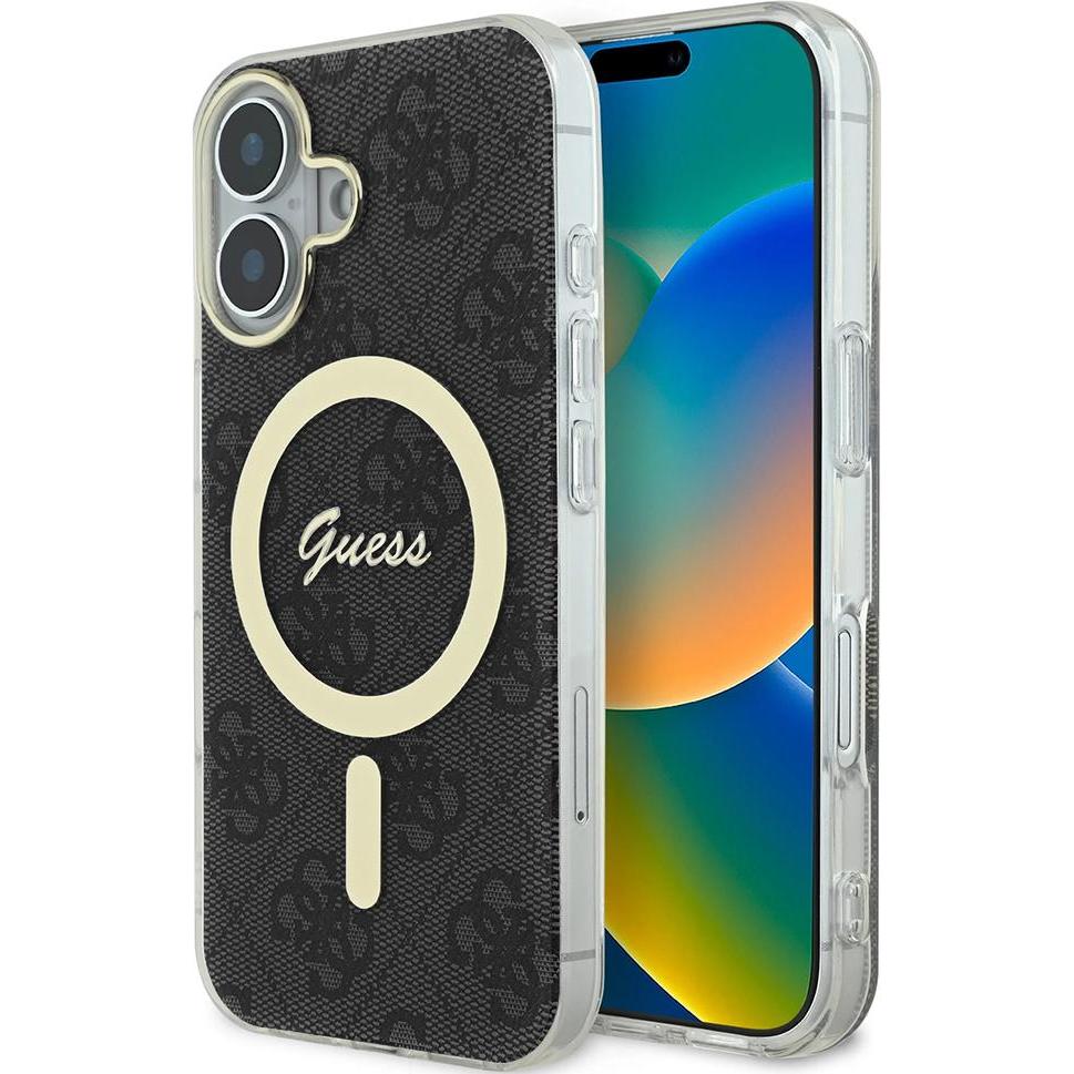Guess GUHMP16SH4STK iPhone 16 6.1" czarny/black hardcase IML 4G MagSafe (Apple iPhone 16), Smartphone Hülle, Schwarz
