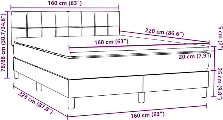 Image du produit vidaXL Boxspringbett (160 x 220 cm)