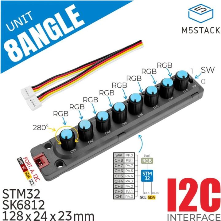 Produktbild M5Stack 8Angle Potentiometer Unit mit STM32F030