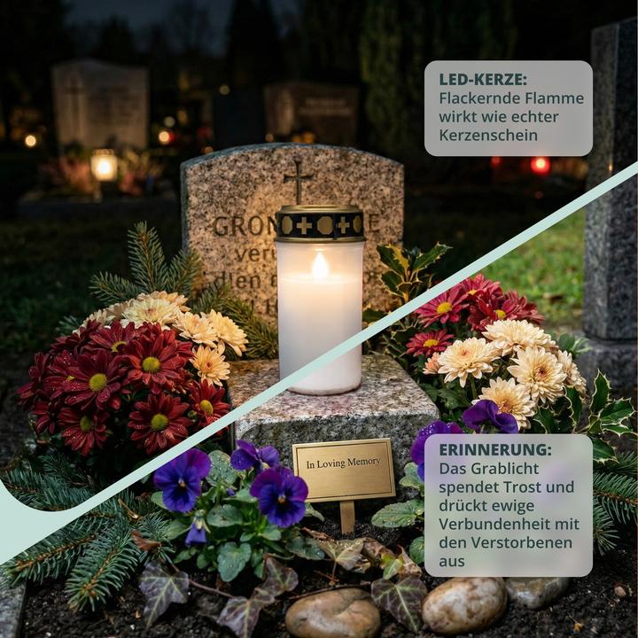 Actual product image Relaxdays 4x LED grave light