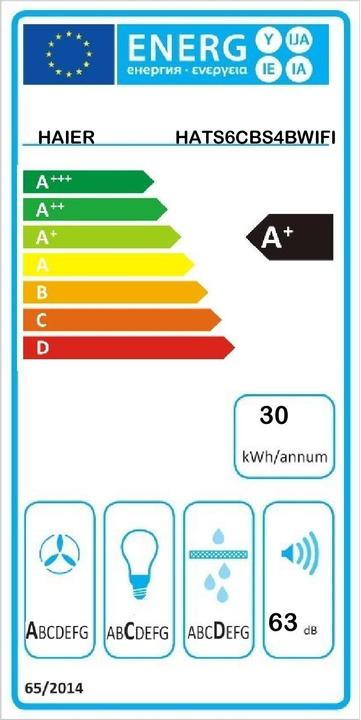 Energie-Label Haier Hood Hats6cbs4bwifi (Wandhaube)