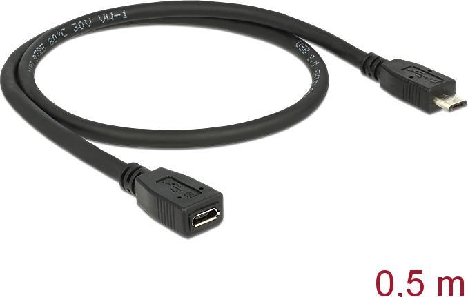Productafbeelding Delock USB 2.0 verlengkabel (0.50 m, USB 2.0)