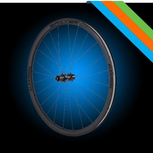 Alexrims Baxter 3.0 Gravel -Räder, carbone, 700 ° C, 30 mm cône, tubeless Ready, disque de freinc (28")