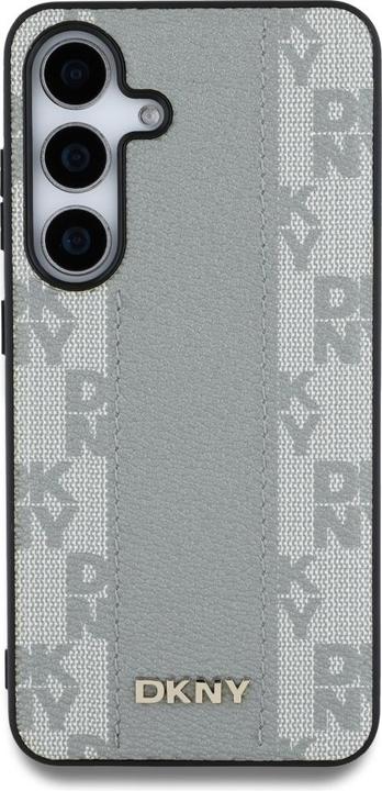 Produktbild DKNY Case Leather Checkered Pattern MagSafe for Samsung Galaxy S25 taupe (Samsung Galaxy S25)