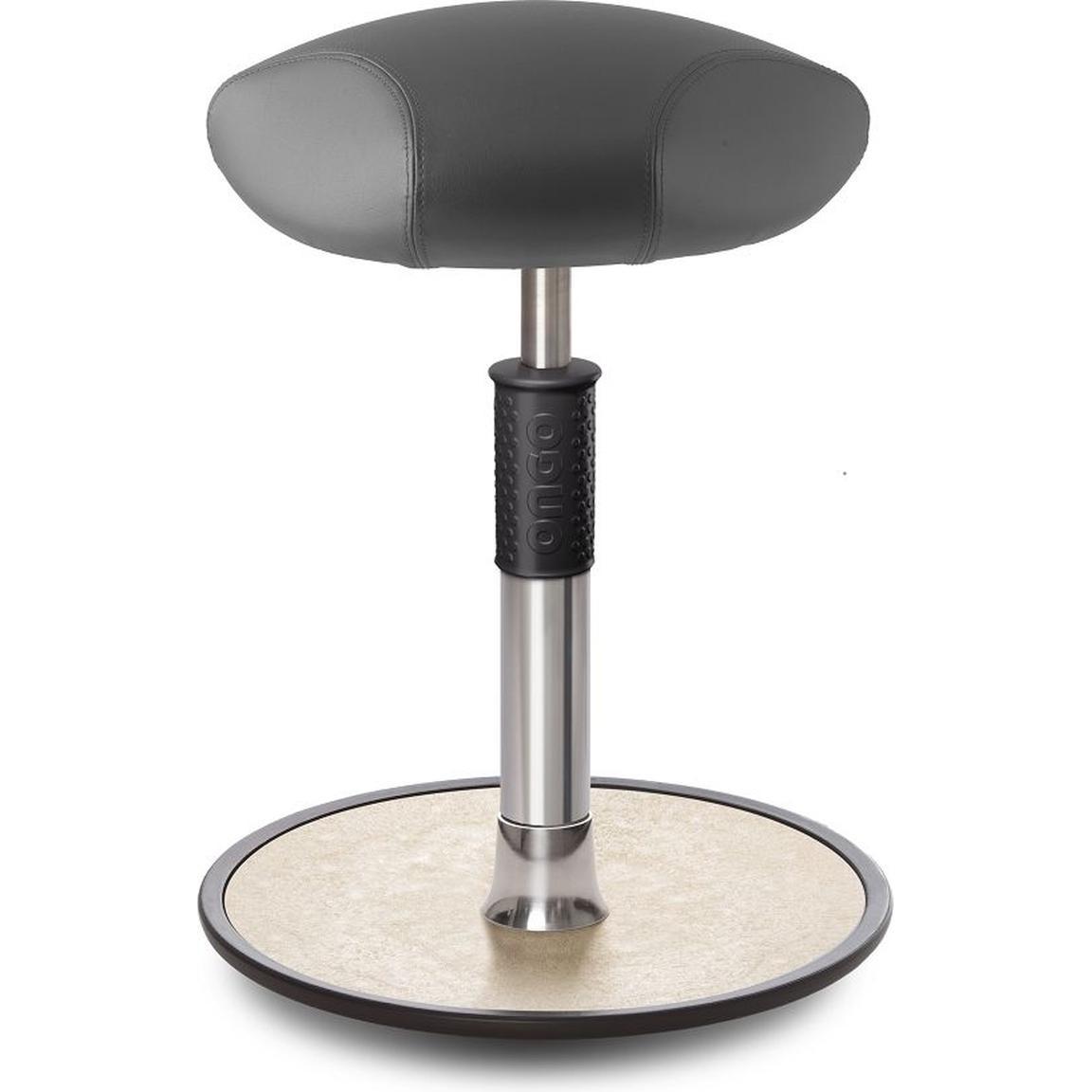 Ongo, Bürostuhl, Sitz- Stehhocker Free Regular Triangel skai Kunstleder Grau chrom /creme