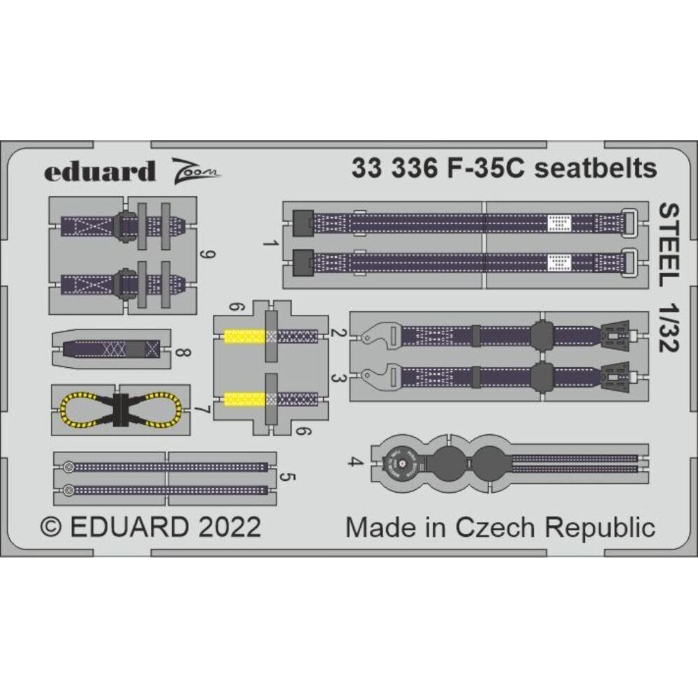 Eduard F-35C seatbelts STEEL for TRUMPETER