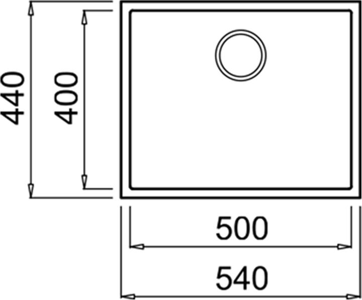 Actual product image Teka Square 50.40 TG (Fitted sink, 44 cm, 54 cm)