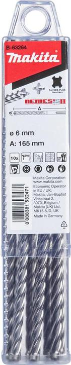Produktbild Makita NEMESIS2 SDS+ Bohrer 6x165 10Stk (6 Millimeter)