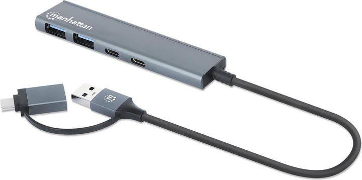 Manhattan Hub combo 4 ports USB 3.0 type-C / type-A 2x2 (USB-A, USB-C, 4 ports)