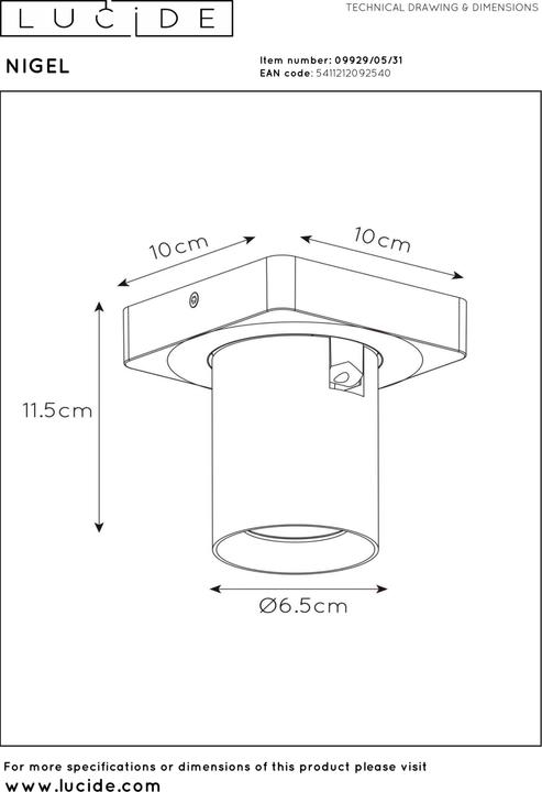 Image du produit Lucide Nigel (320 lm, GU10)