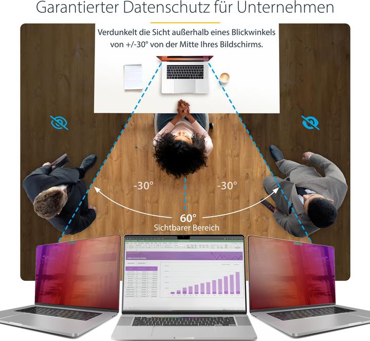 Produktbild StarTech COM 35,56cm 14Zoll MacBook Pro 21/23 Blickschutz Doppelseitiger Laptop Goldfilter mit Erhöh (14", 16:9)