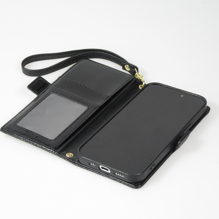 Actual product image PhoneLook Flip wallet cover made from vegan leather with wallet case and magnetic fastener (Apple iPhone 15 Pro)