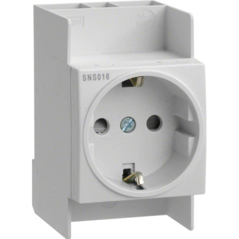 Hager, Steckdose, SNS016 Weiss 250 V