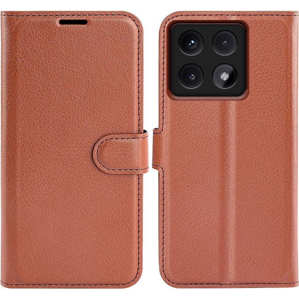 Cover-Discount Xiaomi 14T Pro - Leder Etui Hülle (Xiaomi 14T Pro), Smartphone Hülle, Braun