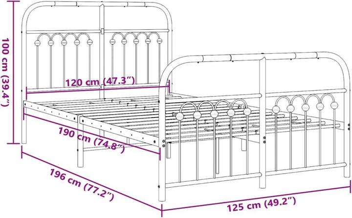 Image du produit vidaXL Bettgestell (120 x 190 cm)