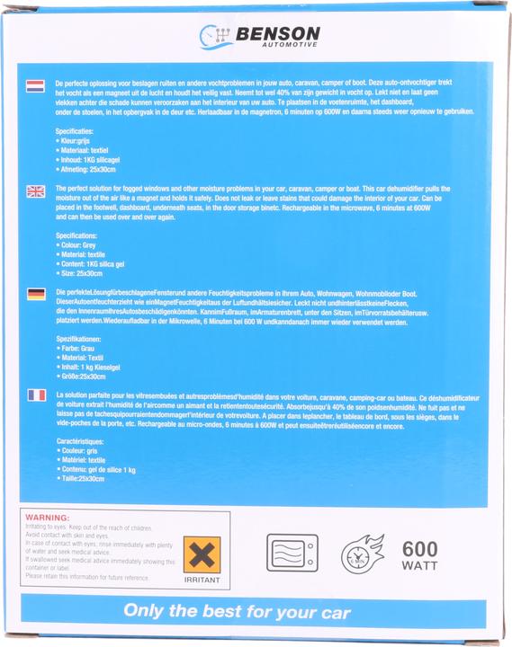 Produktbild Benson Auto-Luftentfeuchter, wiederverwendbar, 1 kg