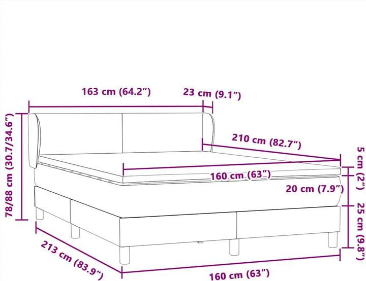 Immagine prodotto vidaXL Boxspringbett (160 x 210 cm)