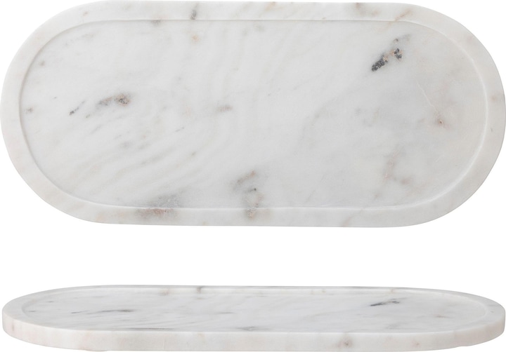 Bloomingville Emmaluna Tray, Blanc, Marbre