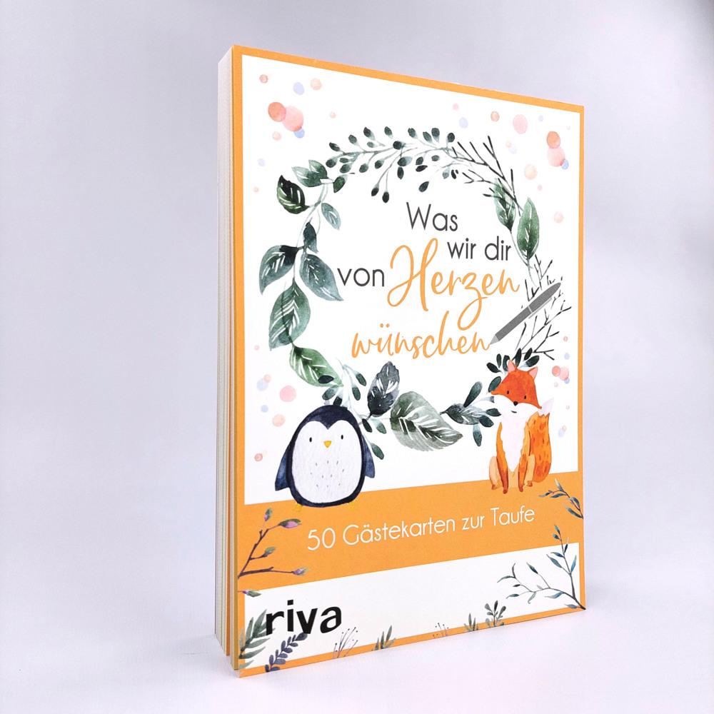 Thumbnail - Riva, Grusskarte + Briefpapier, Was wir dir von Herzen wüns (50 Stk.)