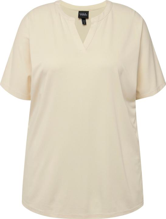 Actual product image Ulla Popken Split Neck Short Sleeve T-Shirt (42, 44)