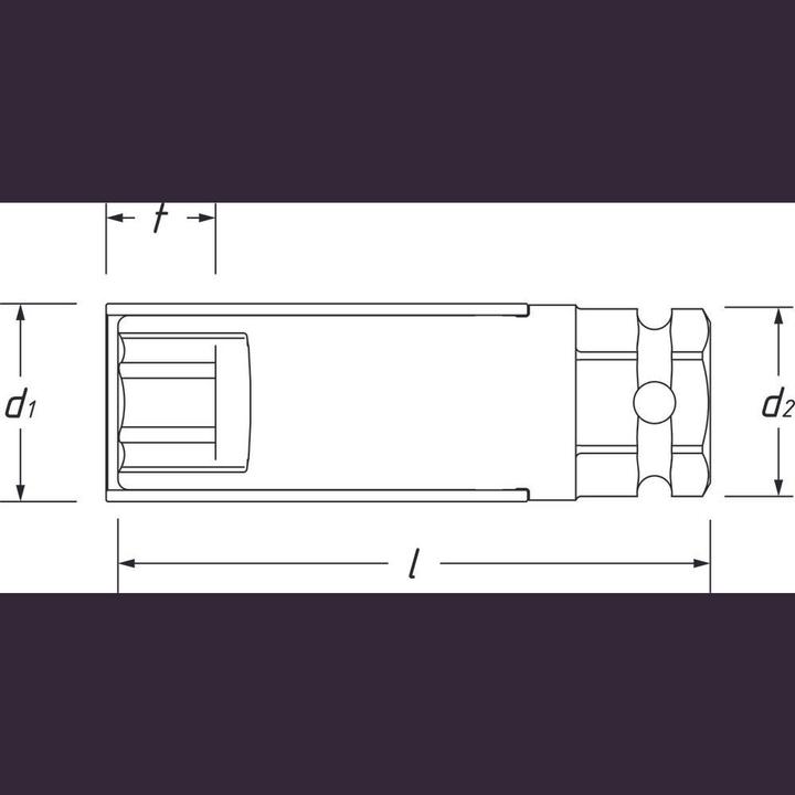 Actual product image HAZET Power Hex Socket Wrench Insert (17 mm)