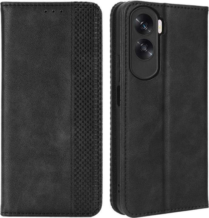Produktbild Cover-Discount Honor 90 Lite - Vintage Flip Case Hülle schwarz (Honor 90 Lite)