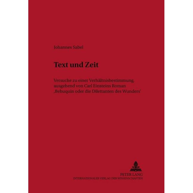 Thumbnail - Text und Zeit, Fachbücher von Johannes Sabel