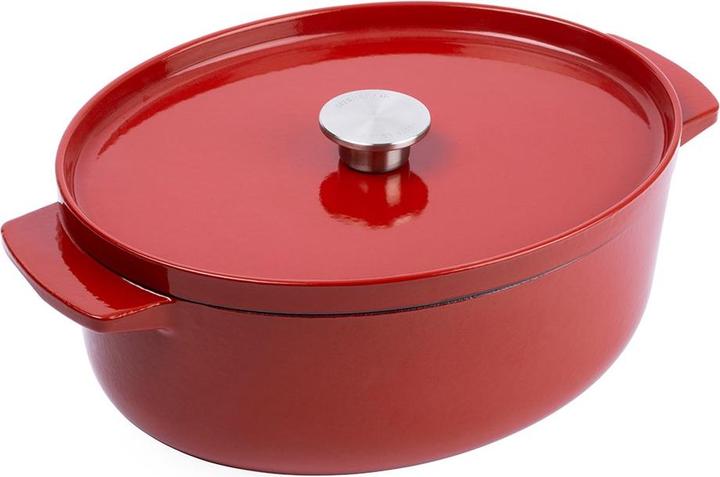 Actual product image KitchenAid braadpan 30cm - gemailleerd gietijzer - keizer rood - ovaal (Casserole + Stewpot, Cast iron)