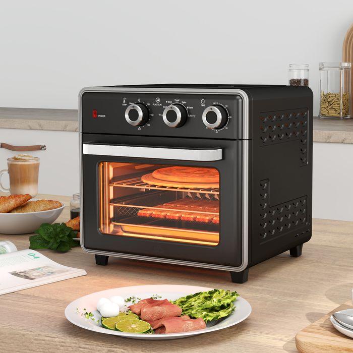 Produktbild Swisshandel24 Minibackofen mit Umluft 20L Mini Ofen mit Backblech, Grillrost und Krümelblech, bis 360°C