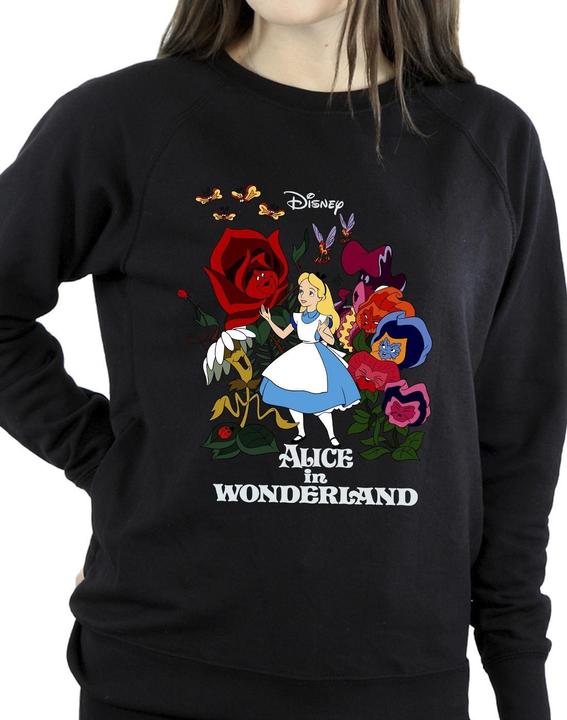 Actual product image Disney Womens/Ladies Alice In Wonderland Flowers Sweatshirt (XL)