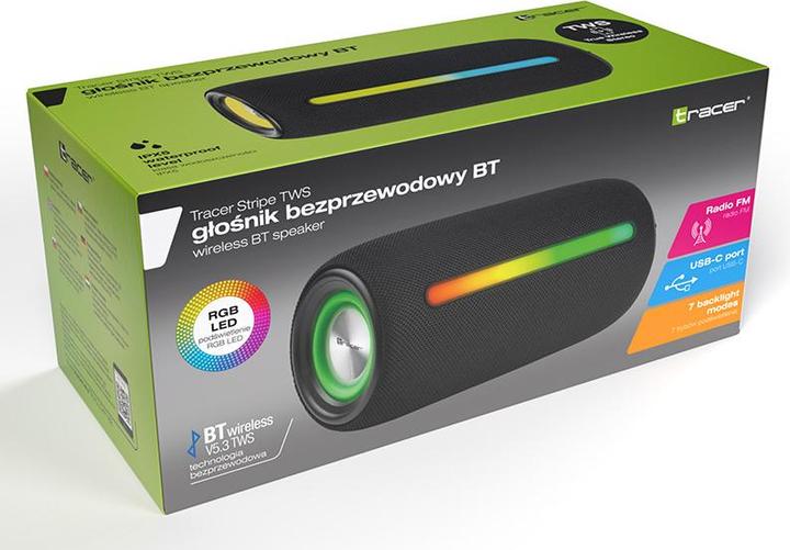Produktbild Tracer Tra Speakers Stripe TWS BLUETOOTH Schwarz (5 h, Stromversorgung über USB)