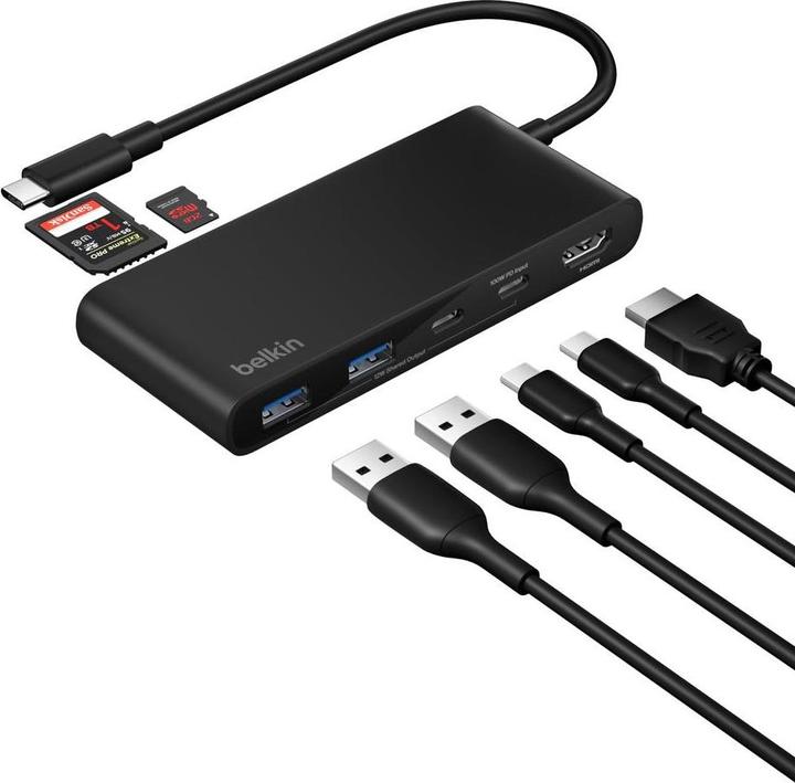 Immagine prodotto Belkin CONNECT USB-C 7-in-1 mit Dual USB-C Ports,schw.AVC023hqBK (USB-C, 7 porte)